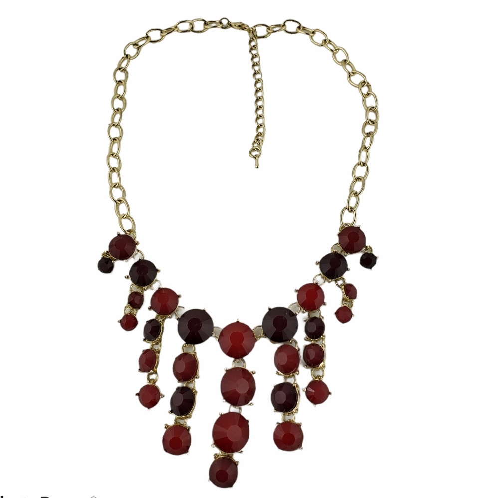 Burgundy & Cranberry Cascade Necklace